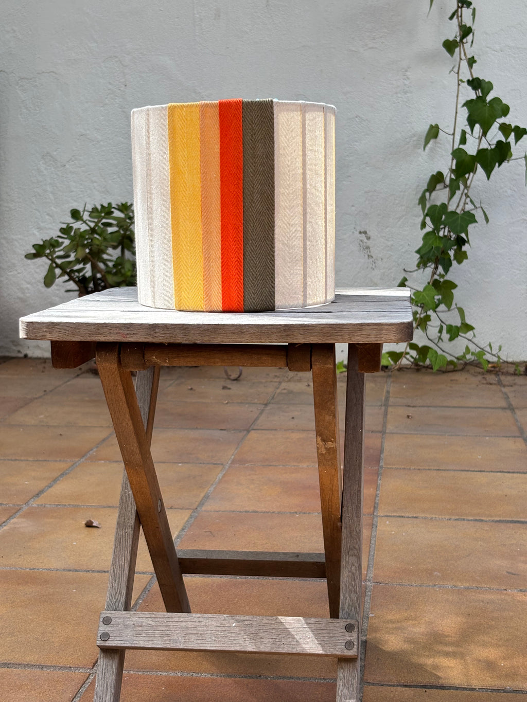 Pantalla Cintas amarillo, naranja claro, naranja fuerte, marrón.
