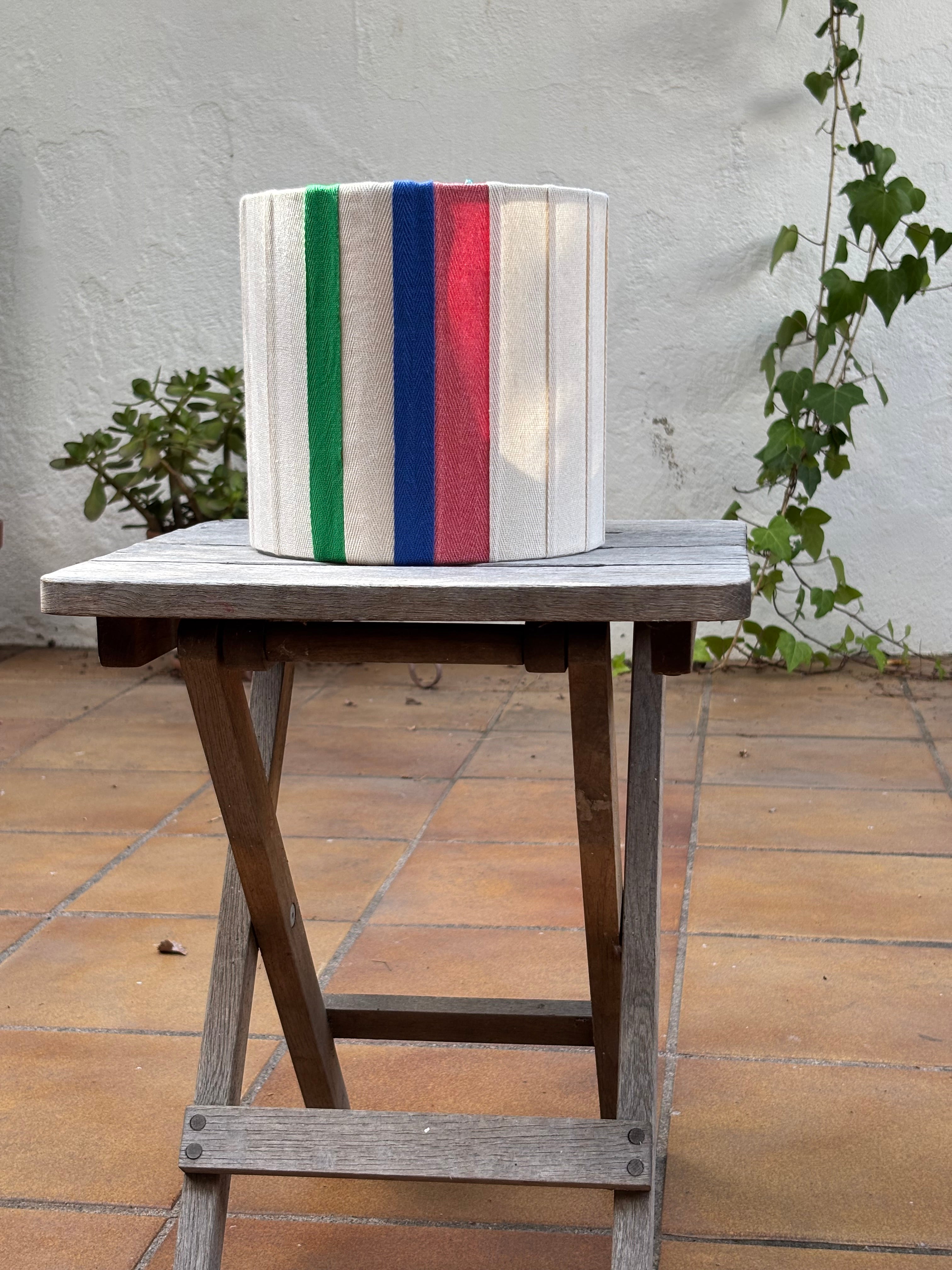 Pantalla Cintas verde, beige, azul, rosa